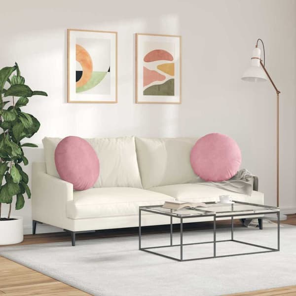 Sittkuddar 2 pcs Rosa Ø50 x 19 cm Sammet