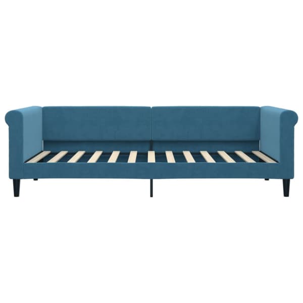 Dagbädd med madrass blå 90x200 cm sammet