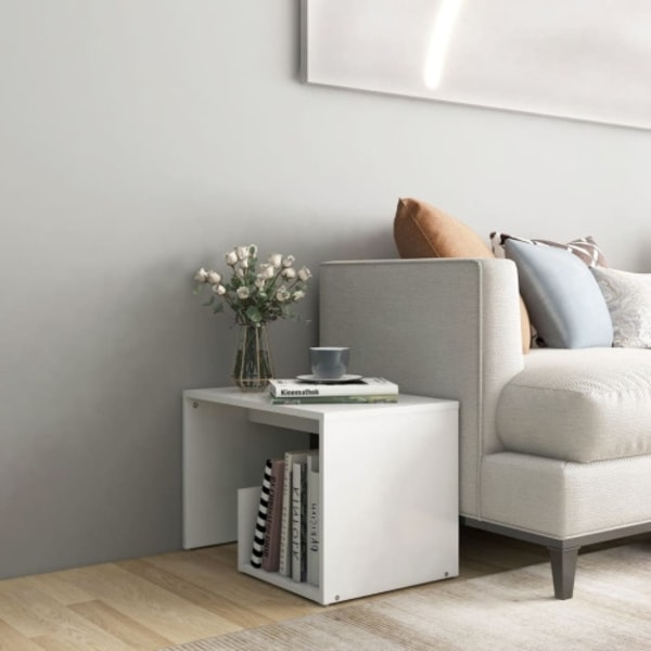 Sidobord vit 59x36x38 cm konstruerat trä