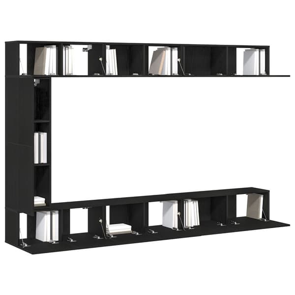 TV Cabinet Set 9 st Svart Ek