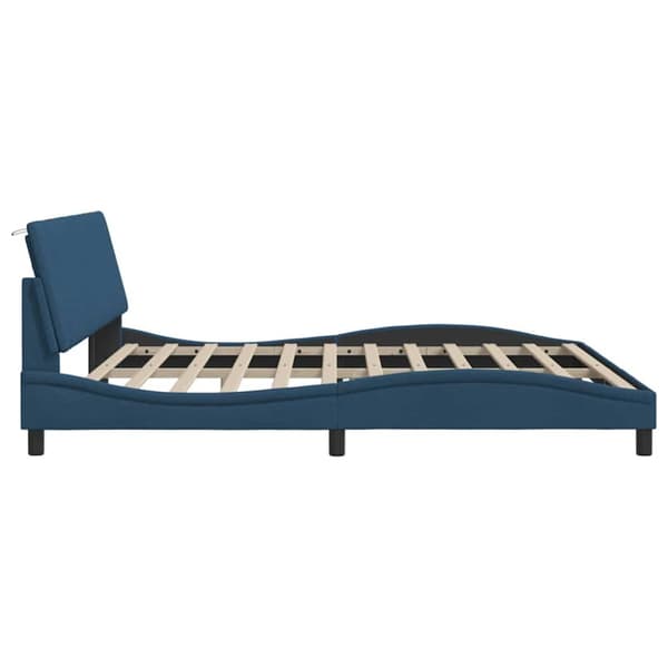 Bed Frame without Mattress "Hanko" Blue 200x200 cm Fabric