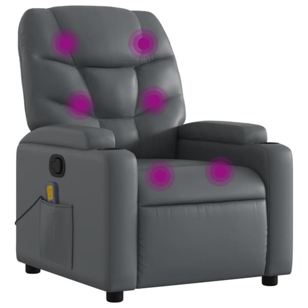 Massagefåtölj grå konstläder