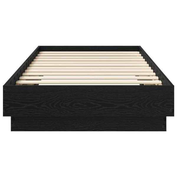 Golvsängsram Svart ek 80 x 200 cm Konstruerat trä