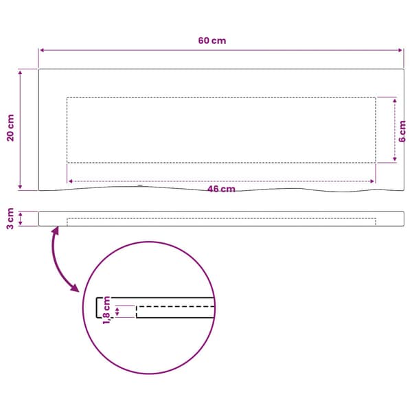 Rektangulärt Bordsskiva 90 x 50 x 3,5 cm Rektangulär Vit