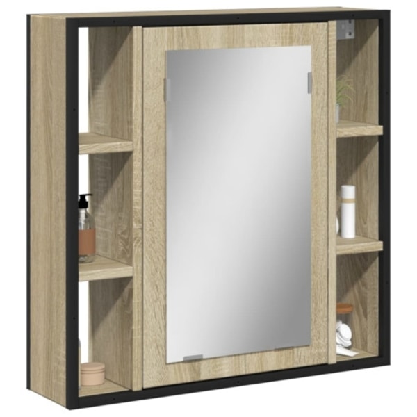 Spegelskåp för badrum sonoma-ek 60x16x60 cm konstruerat trä