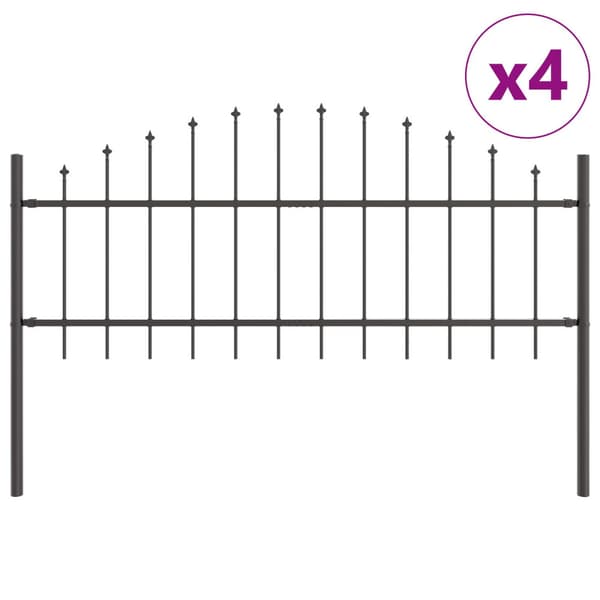 Trädgårdsstängsel Woerden 4 pcs Grå