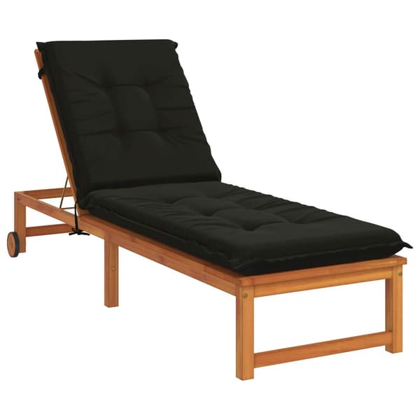 Solstol Kudde GEMERT 100% Polyester Svart 190 x 60 x 9 cm