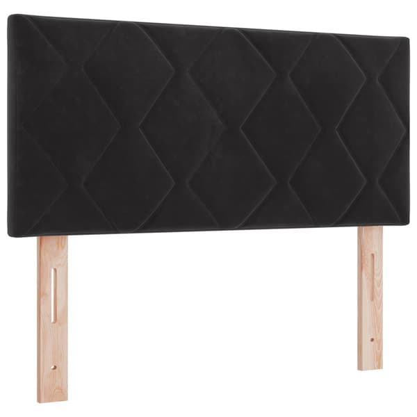 Boxspring säng med madrass och LED Svart 120 x 200 cm Sammet