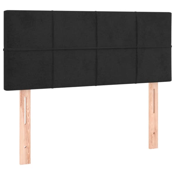 Ramsäng med madrass svart 80x200 cm sammet