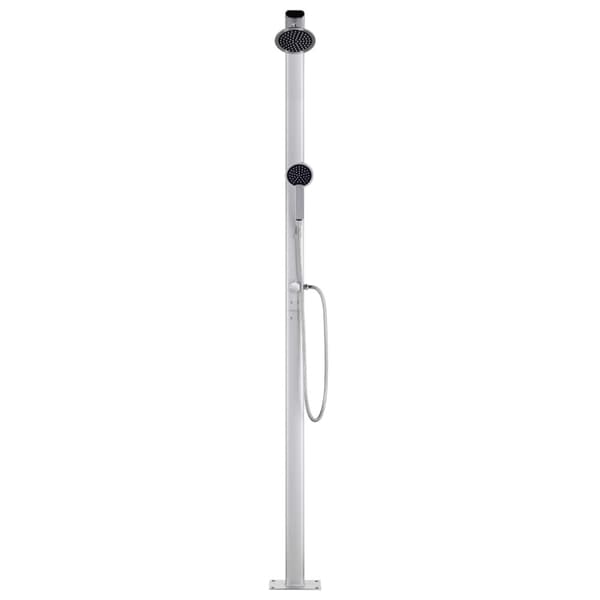 Trädgårdsdusch med grått golv 220 cm aluminium