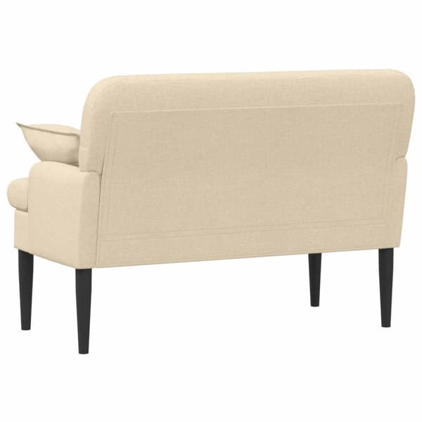 Loveseat med knapprapport Gräddvit 111 x 68 x 80 cm Tyg