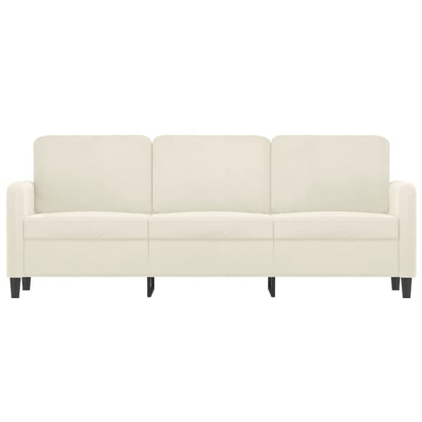 3-sitssoffa gräddvit 180 cm sammet