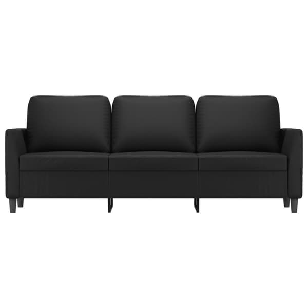3-sitssoffa svart 180 cm konstläder