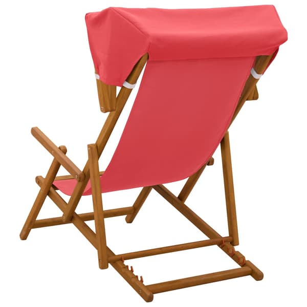 Deck Chair 3 Position Massiv Eukalyptus Trä Röd