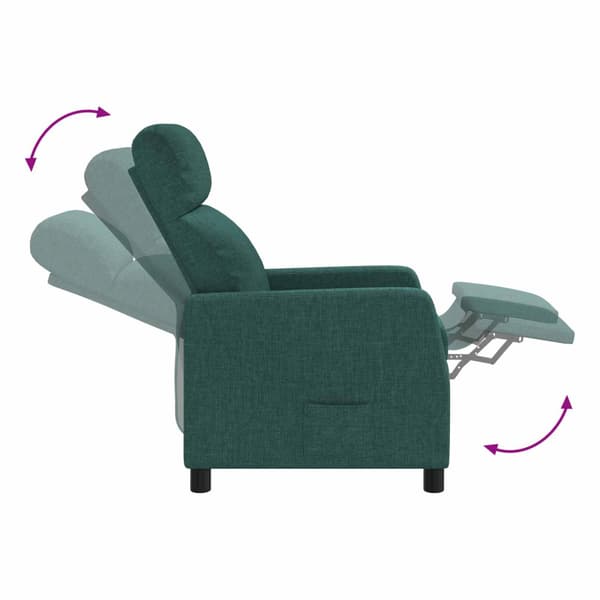 Massagefåtölj Mörkgrön Tyg