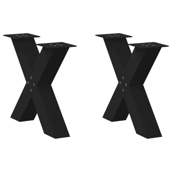 Soffbordsben X-formade 2 st svarta 60x(42-43) cm stål