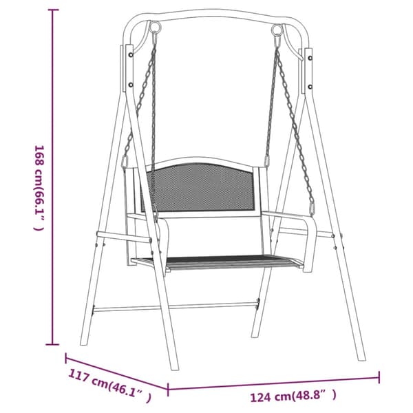 Hammock 124 cm svart stål