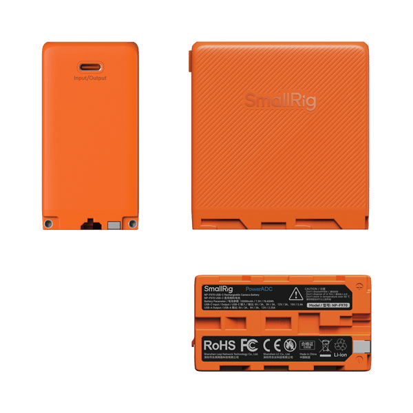 SmallRig 4576 Camera Battery USB-C Rechargeable NP-F970 Orange