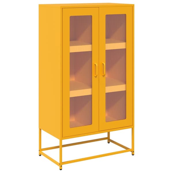 Hög stol senapsgul 68x39x123 cm stål