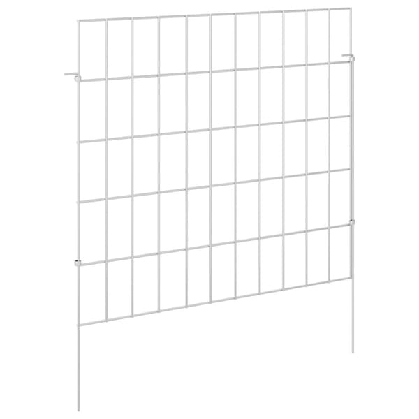 Trädgårdsstängsel med pålar 48 pcs 55 x 50 cm Mesh Silver