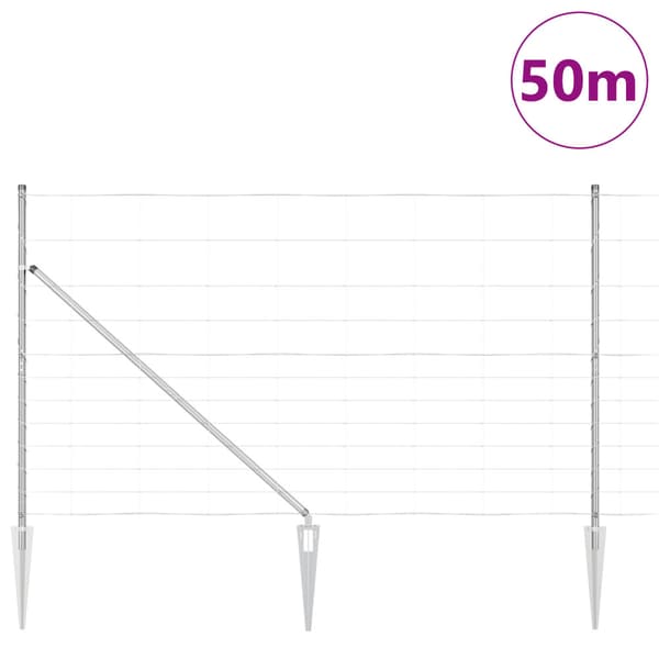 Stängselstolpe Galvaniserad 50 x 1,4 m Stål