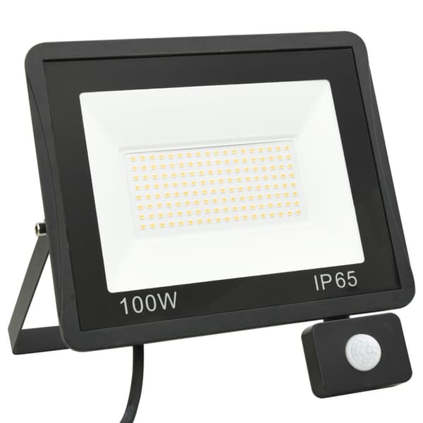 Strålkastare med sensor 100 W LED varmvit