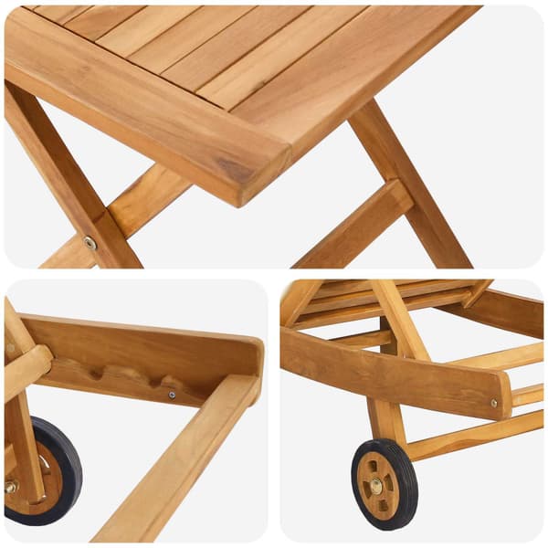 Solstol 2 pcs Brun Massivt teakträ