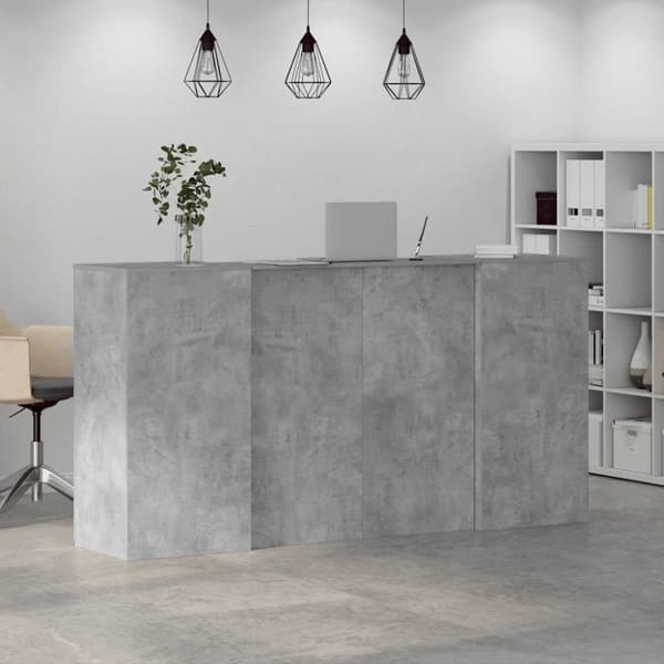Receptionsdisk betonggrå 200x50x103,5 cm konstruerat trä