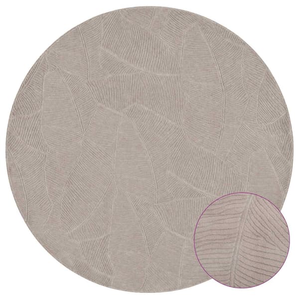 Matta IZA Beige Ø 160 cm 100% Polyester Kort lugg
