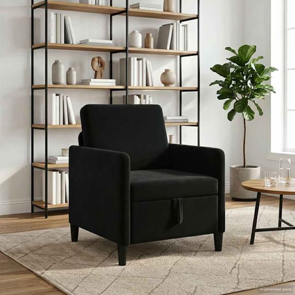 Soffa med förvaring Svart 72 x 78 x 87 cm Polyester