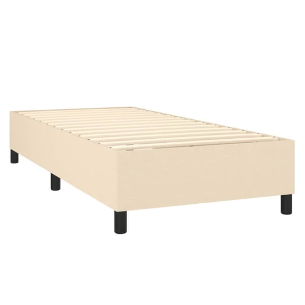 Ramsäng med madrass gräddvit 90x200 cm tyg
