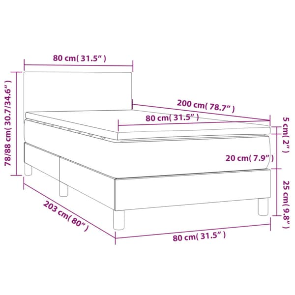 Ramsäng med madrass rosa 80x200 cm sammet