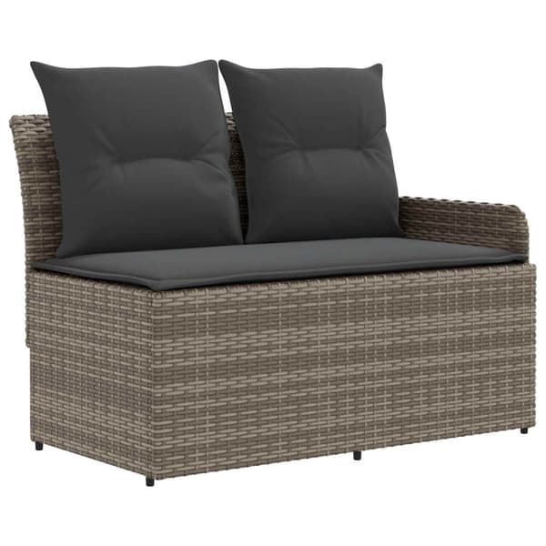 Möbelset med kudde 7 pcs Grå och mörkgrå PE Rattan