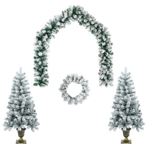 Mini-julgransset 120 cm PVC Grön och Vit
