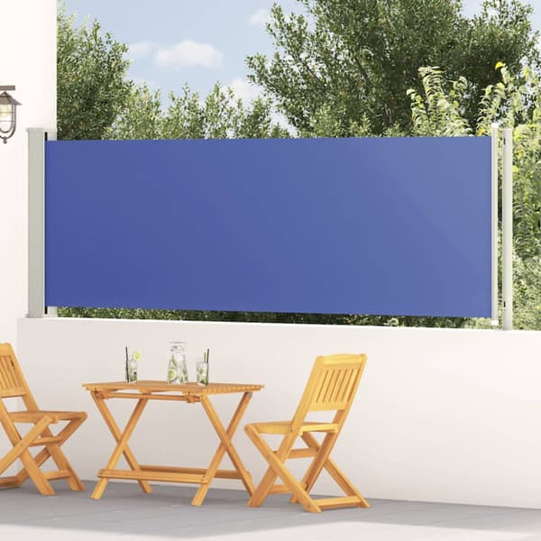 Infällbar sidomarkis 117x600 cm blå