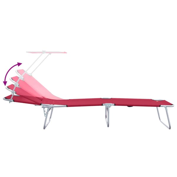 Solstol 2 pcs Röd 58 x 188 x 77cm Polyester