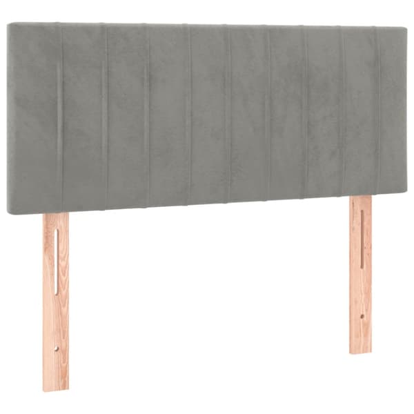 Sänggavel ljusgrå 100x5x78/88 cm sammet