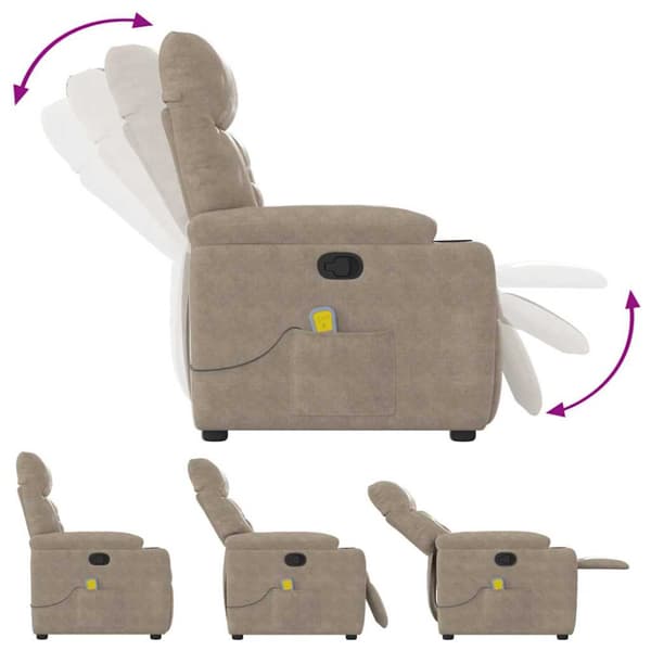 Massagefåtölj taupe mikrofibertyg