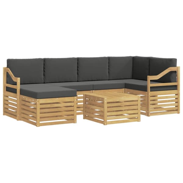 Utomhussoffset 7 pcs Vit och antracit Polyester