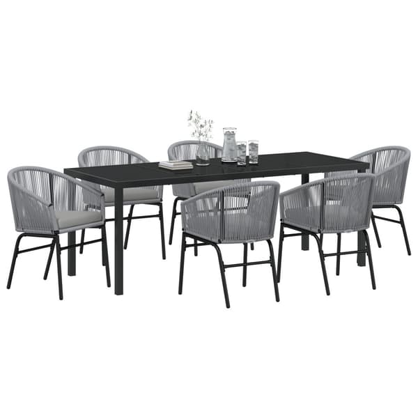 Trädgårdsmöbelset 7 pcs Antracit Pulverlackerat stål