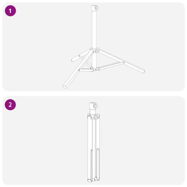 Parasolställ Vit Stål for 25-32 mm Pole