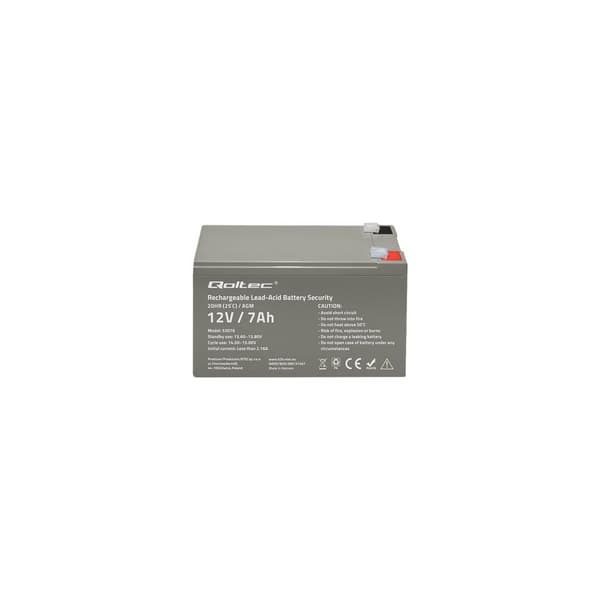 Qoltec - UPS-batteri - AGM-batteri, max. 105A, säkerhet - Bly-syra - 7 Ah