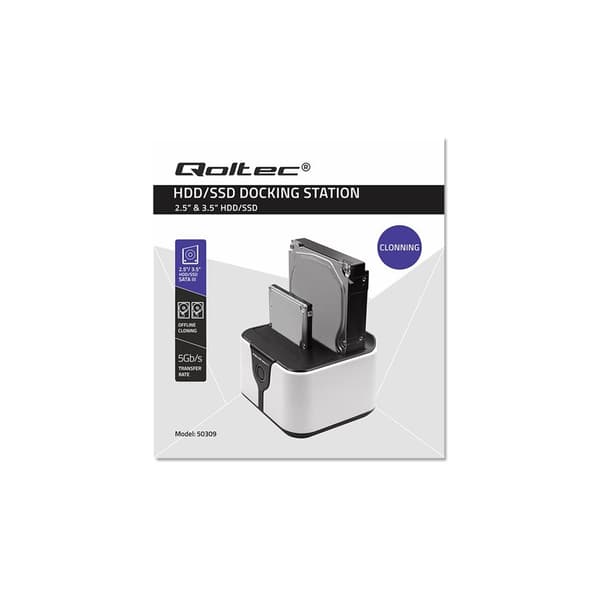 Qoltec - HDD / SSD dockningsstation - SATA 6Gb/s - USB 3.0