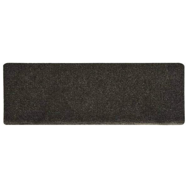 Trappmattor självhäftande 15 st 65x21x4 cm antracit rektangulär kant