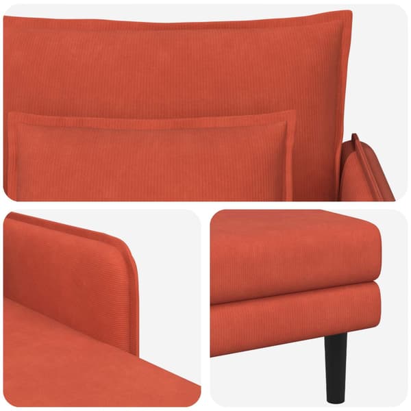 Stor schäslong Röd orange Mockatyg