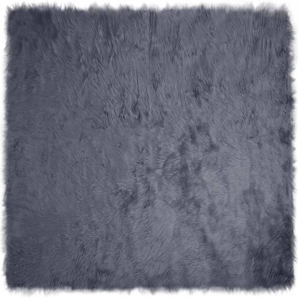 Fuskfäll matta TAFALLA Antracit 200 x 200 cm Polyester