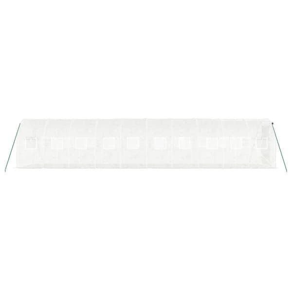 Växthus med stålram vit 20 m² 10x2x2 m