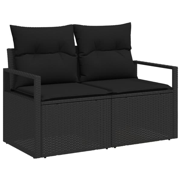 Soffset med kudde 7 pcs Svart konstrotting