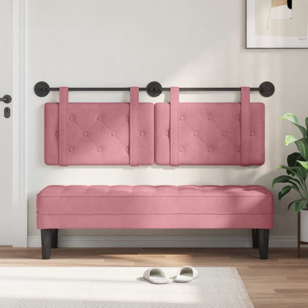 Hängande Huvudgavel Rosa Sammet