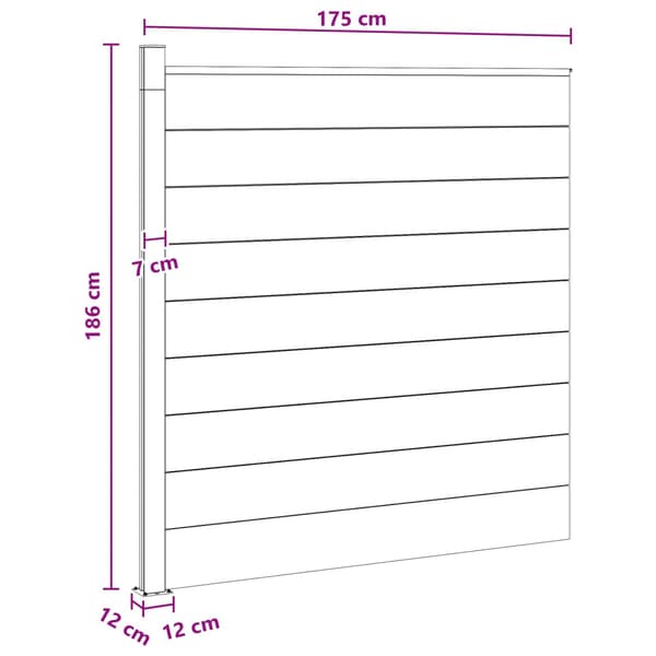 Stängselpanel WPC och aluminium Brun